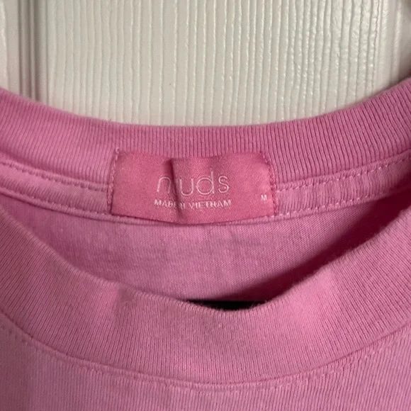 Nuuds Vintage Cotton Cropped Tee Color Bubblegum - Picture 4 of 4